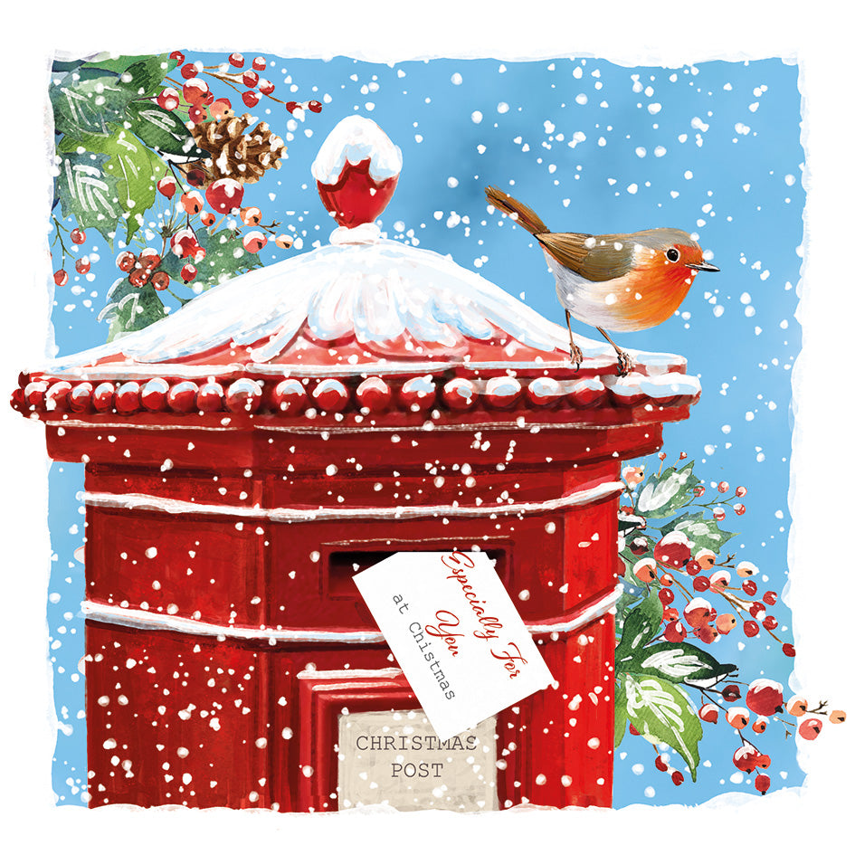 Christmas Cards - Post Box Robin